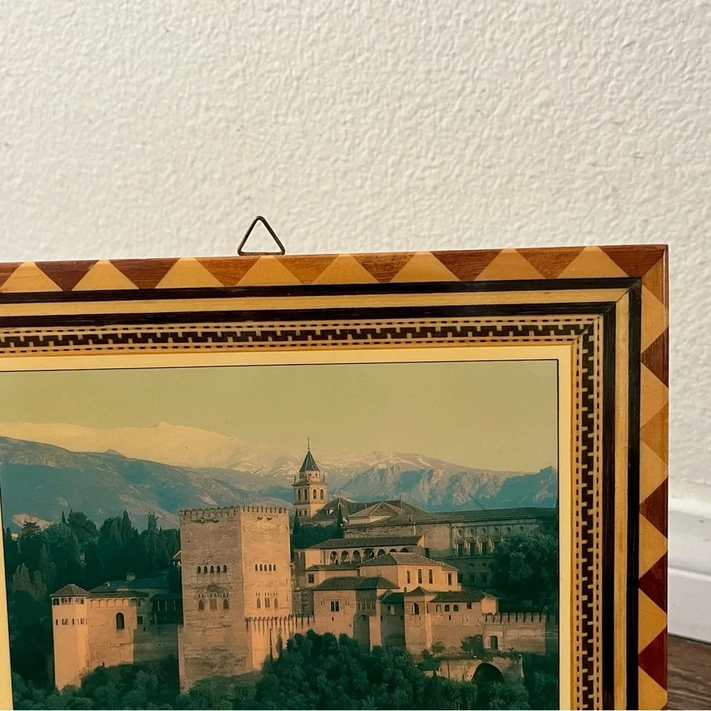 Wooden plaque Alhambra palace Granada, Spain 7/9 inch